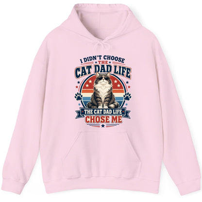 I Didn't Choose the Cat Dad Life the Cat Dad Life Chose Me cat dad Hoodie Light Pink product mockup