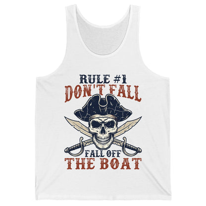 Rule 1 Don't Fall Off the Boat pirate Tank Top White product mockup