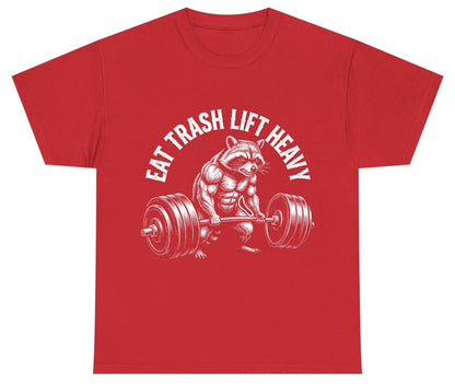 Eat Trash Lift Heavy raccoon Youth T-Shirt Red product mockup