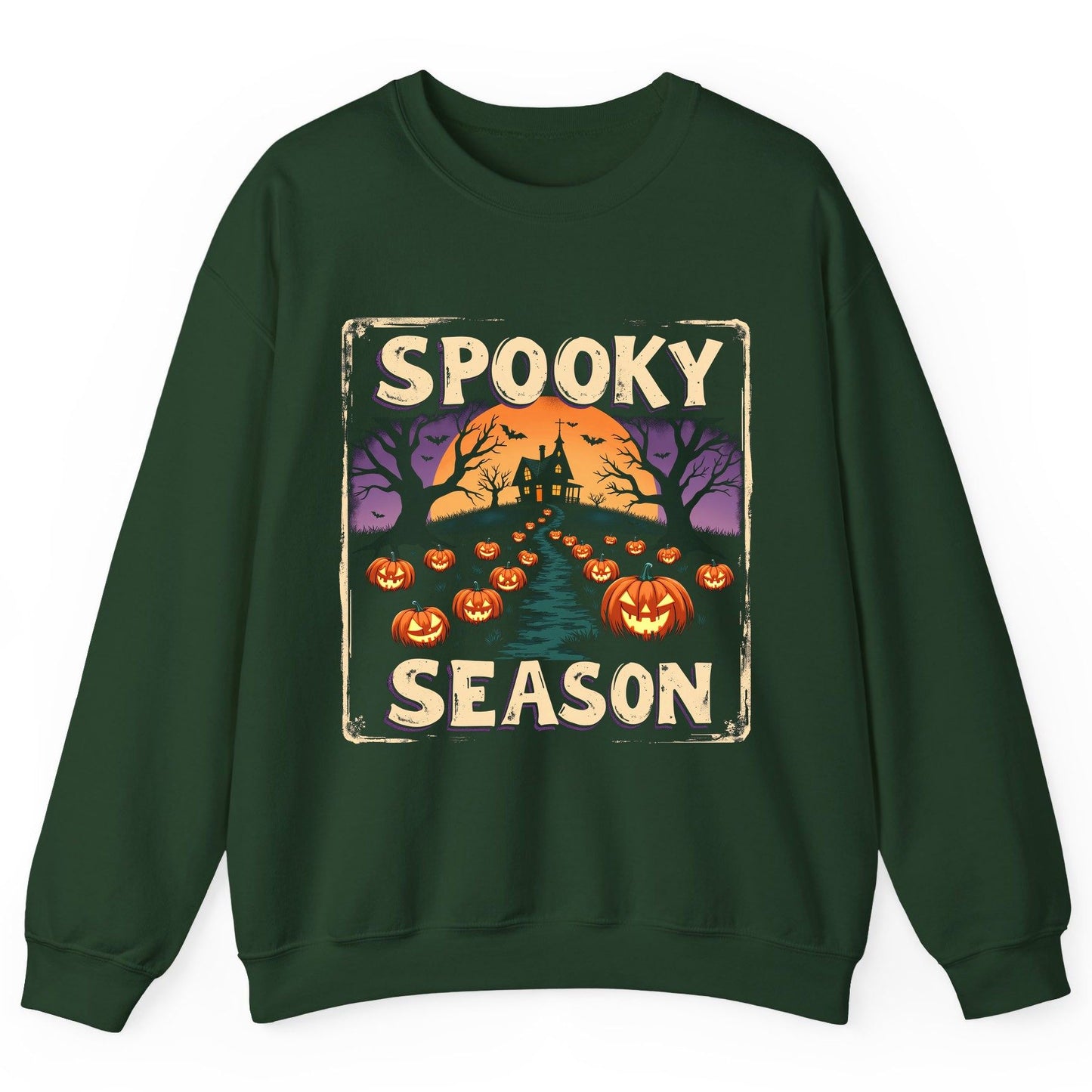 Spooky Season Halloween Sweatshirt Forest Green product mockup