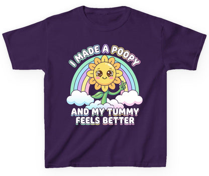 I Made a Poopy and My Tummy Feels Better kawaii sunflower Youth T-Shirt Purple product mockup