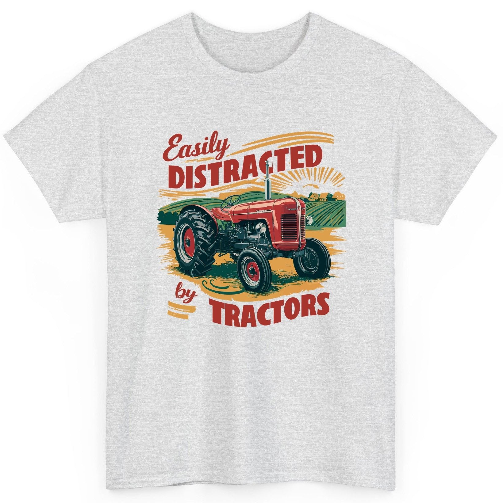 Easily Distracted by Tractors vintage tractor T-Shirt Ash product mockup