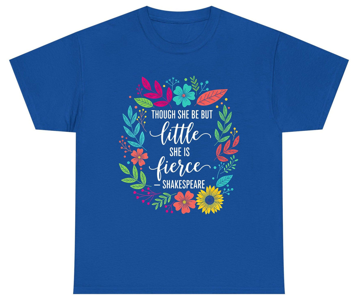 Though She Be but Little She Is Fierce - Shakespeare empowerment Youth T-Shirt Royal product mockup