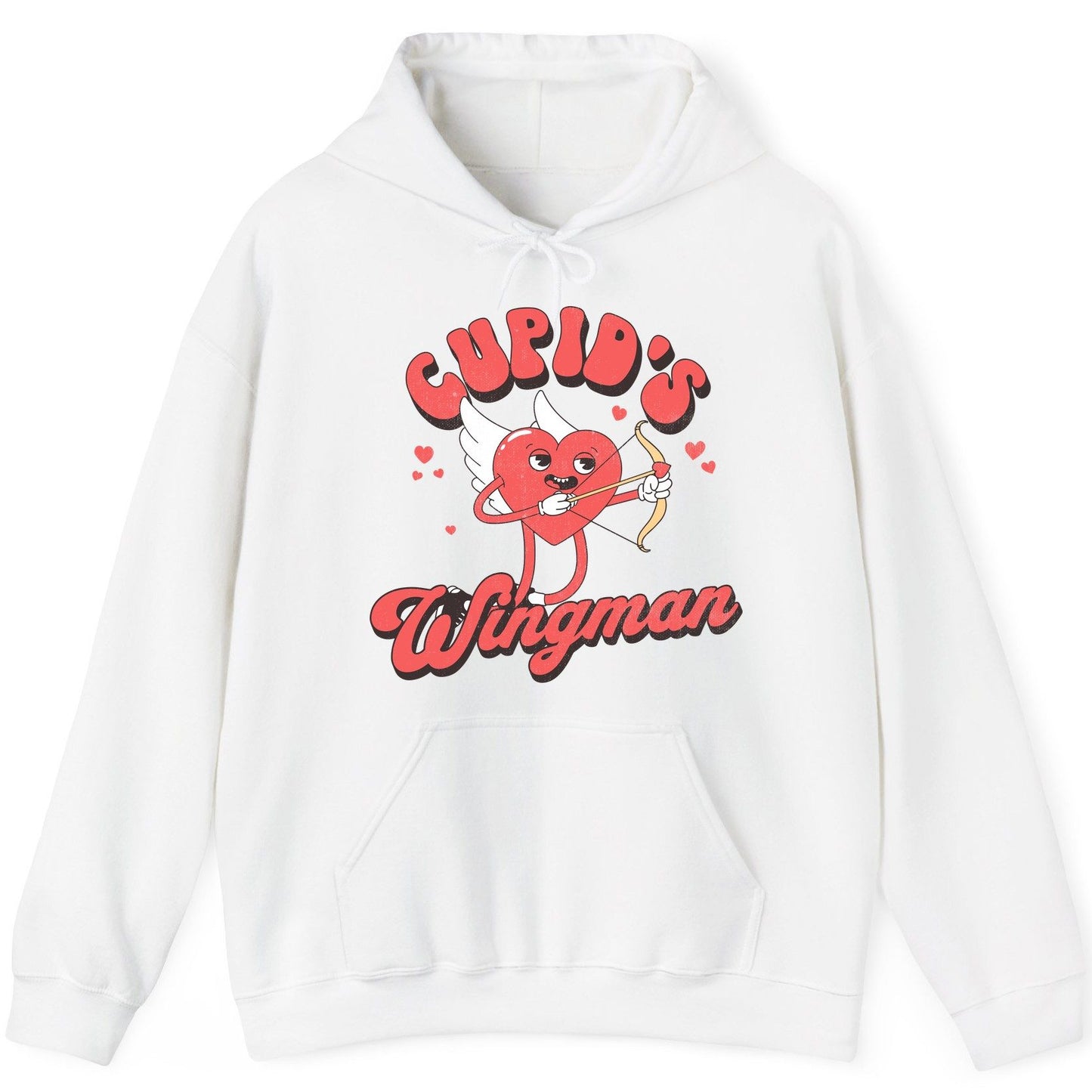 Cupid's Wingman Valentine's Day Hoodie White product mockup
