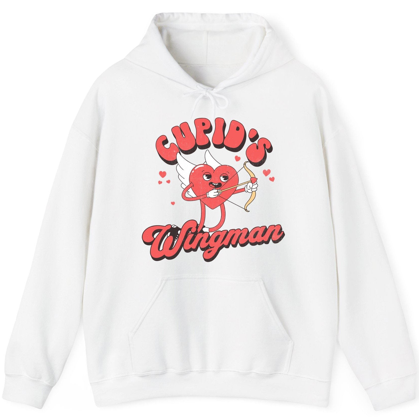 Cupid's Wingman Valentine's Day Hoodie White product mockup