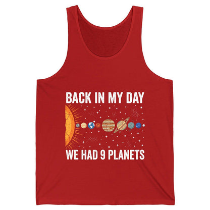 Back in My Day We Had 9 Planets solar system Tank Top Red product mockup