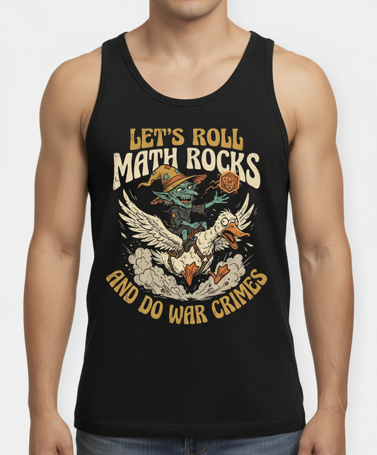 Let's Roll Math Rocks And Do War Crimes Goblin Dice Tank Top - Black