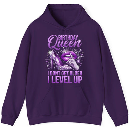 Birthday Queen I Don't Get Older I Level Up birthday celebration Hoodie Purple product mockup