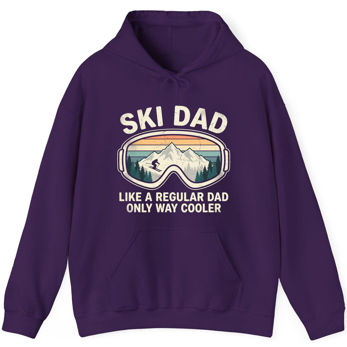 Ski Dad Like a Regular Dad Only Way Cooler skiing Hoodie Purple product mockup