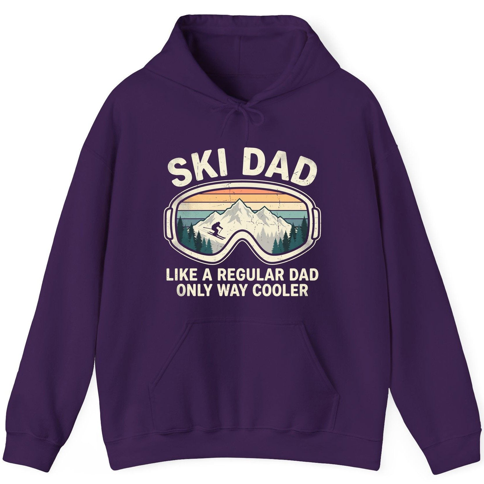 Ski Dad Like a Regular Dad Only Way Cooler skiing Hoodie Purple product mockup