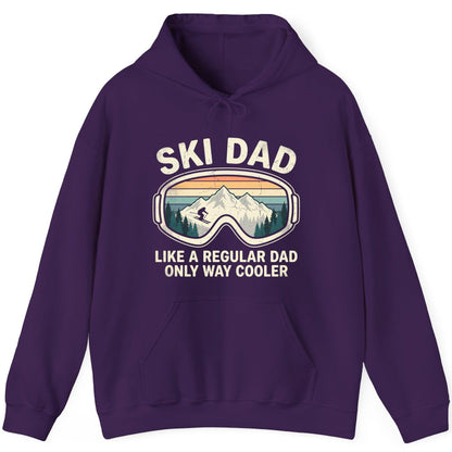 Ski Dad Like a Regular Dad Only Way Cooler skiing Hoodie Purple product mockup