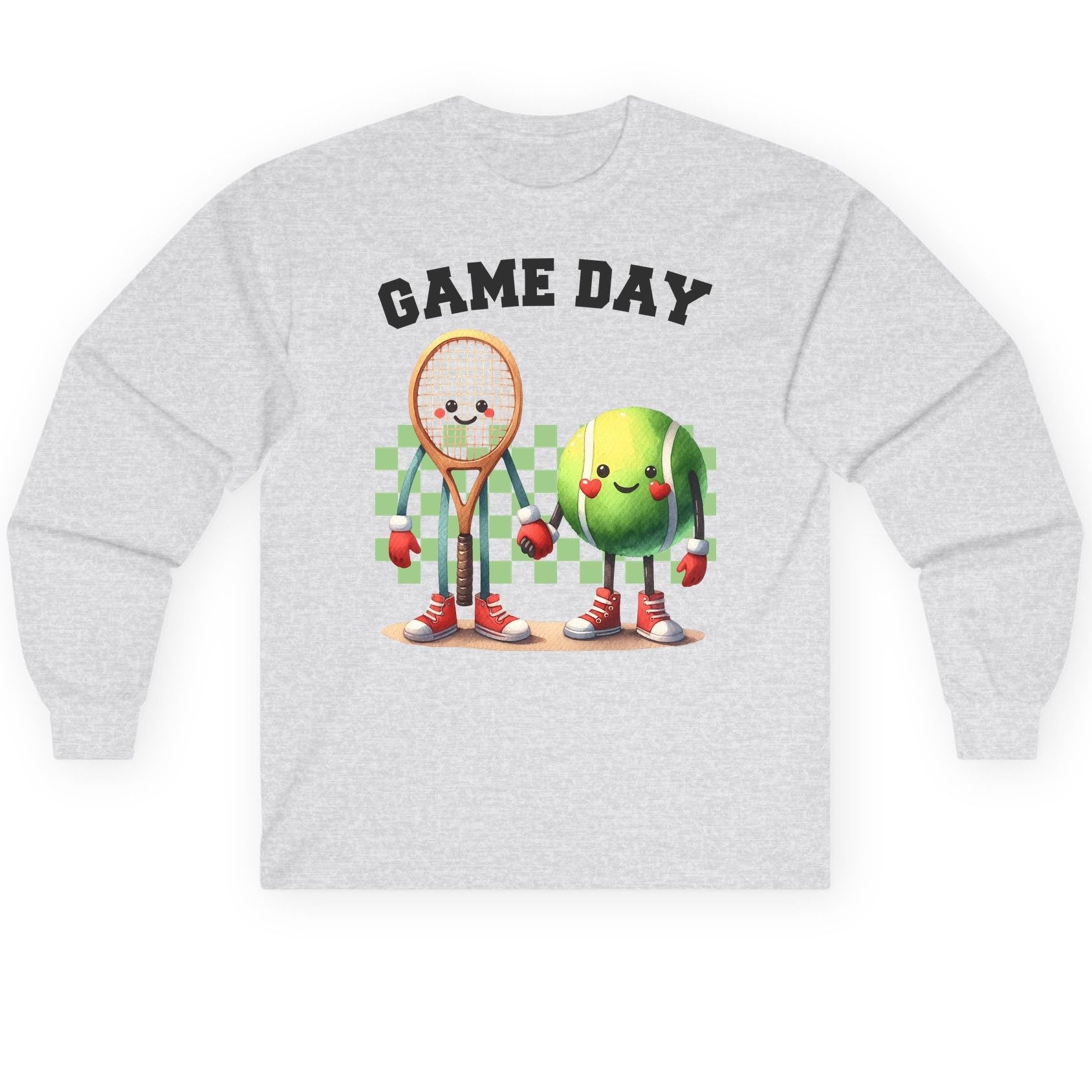 Game Day tennis Long Sleeve Tee Ash product mockup