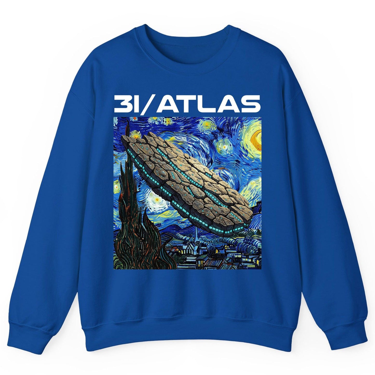 31 Atlas van gogh sci-fi mashup Sweatshirt Royal product mockup