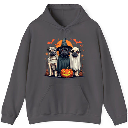 Halloween Pugs Costumes pugs Hoodie Charcoal product mockup