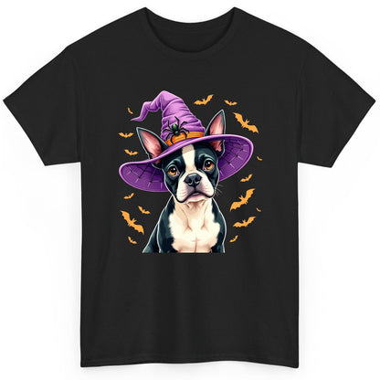 Halloween Boston Terrier Witch boston terrier T-Shirt Black product mockup