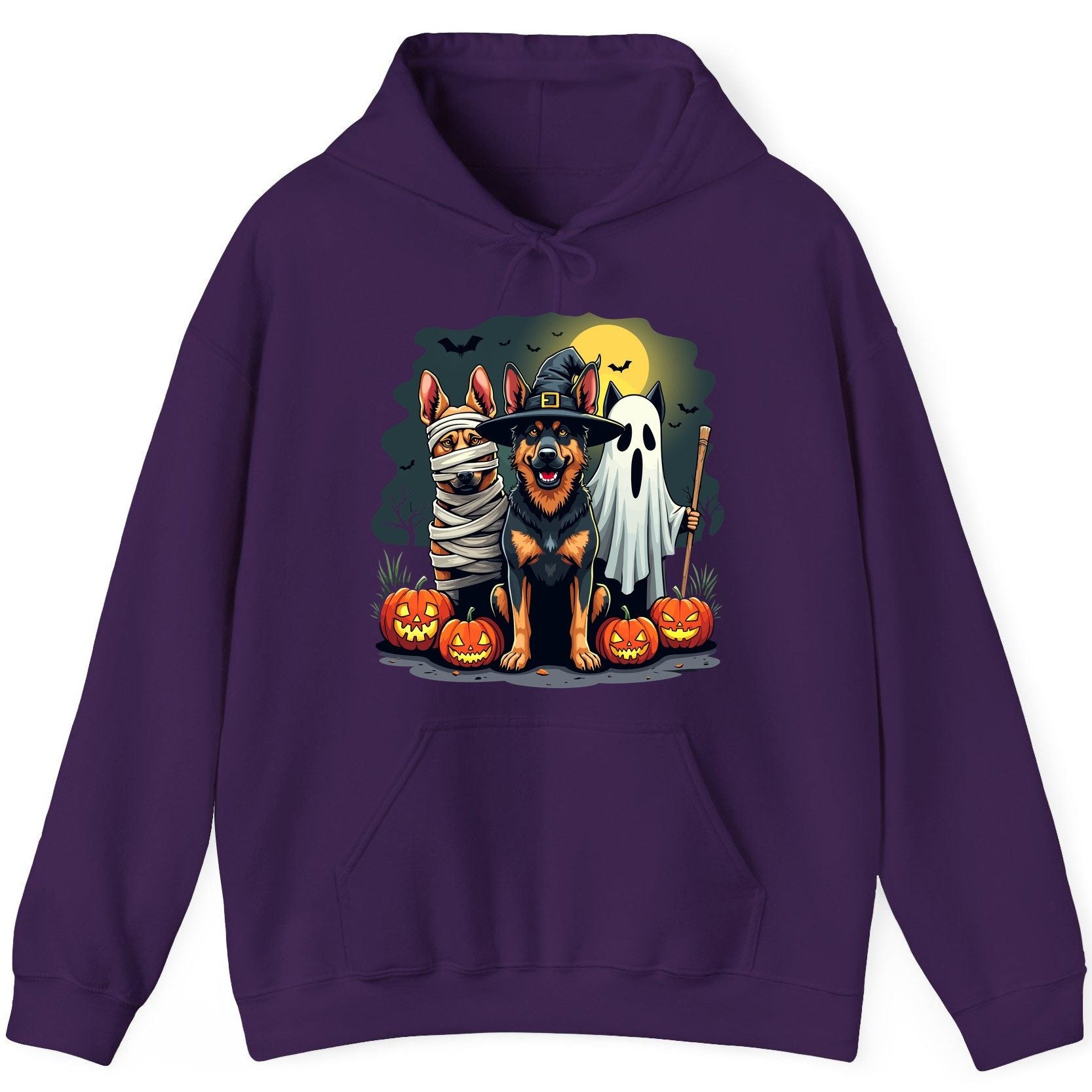 Halloween Dogs in Costumes Halloween dogs Hoodie Purple product mockup