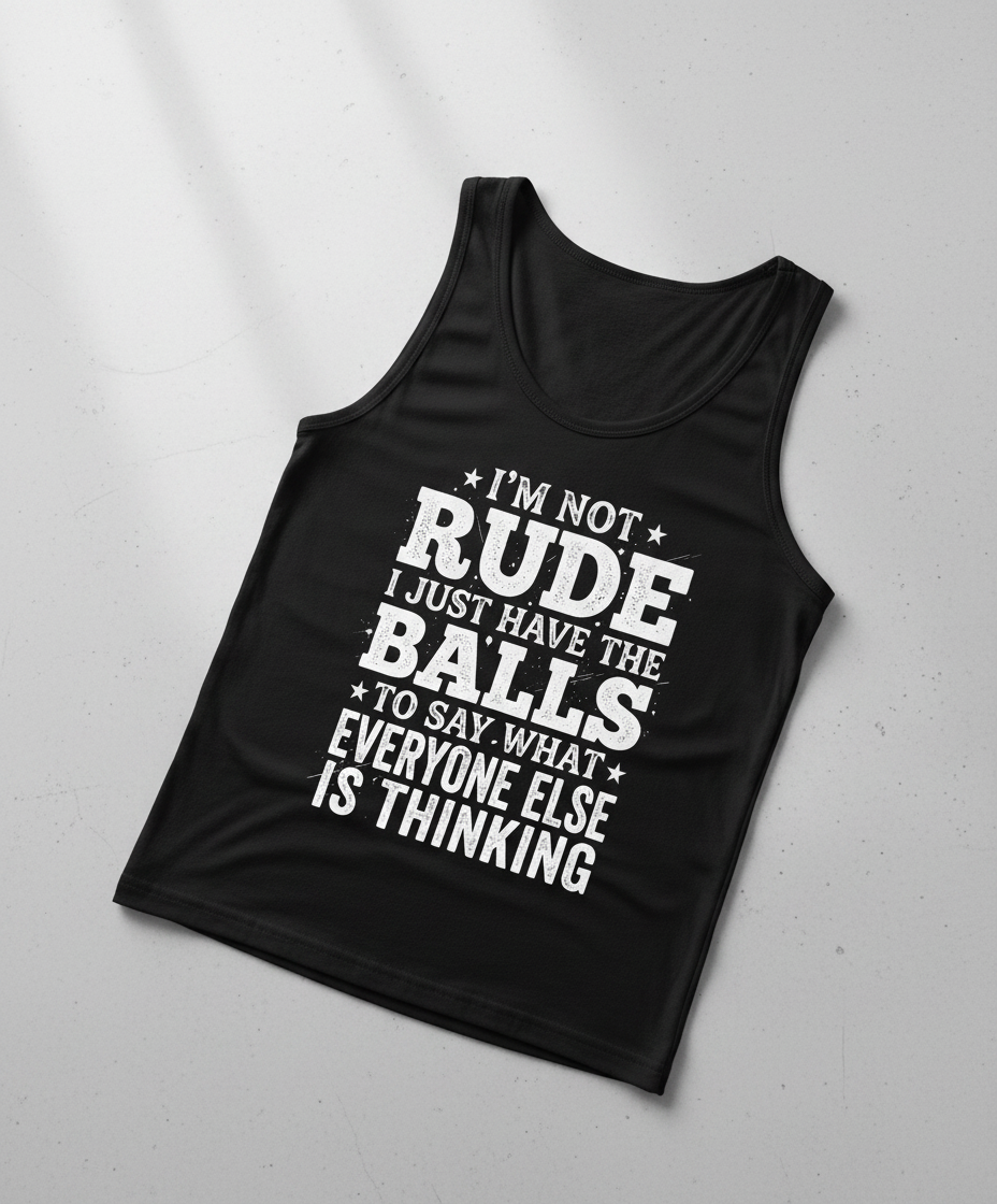 I'm Not Rude Funny Sarcastic Quote Tank Top - Black