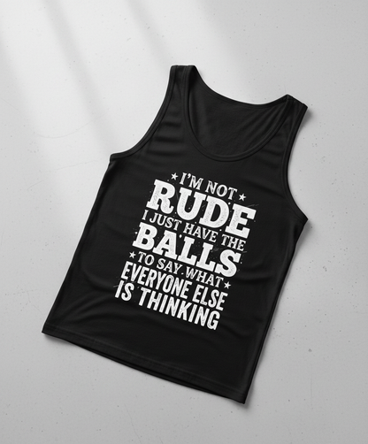 I'm Not Rude Funny Sarcastic Quote Tank Top - Black