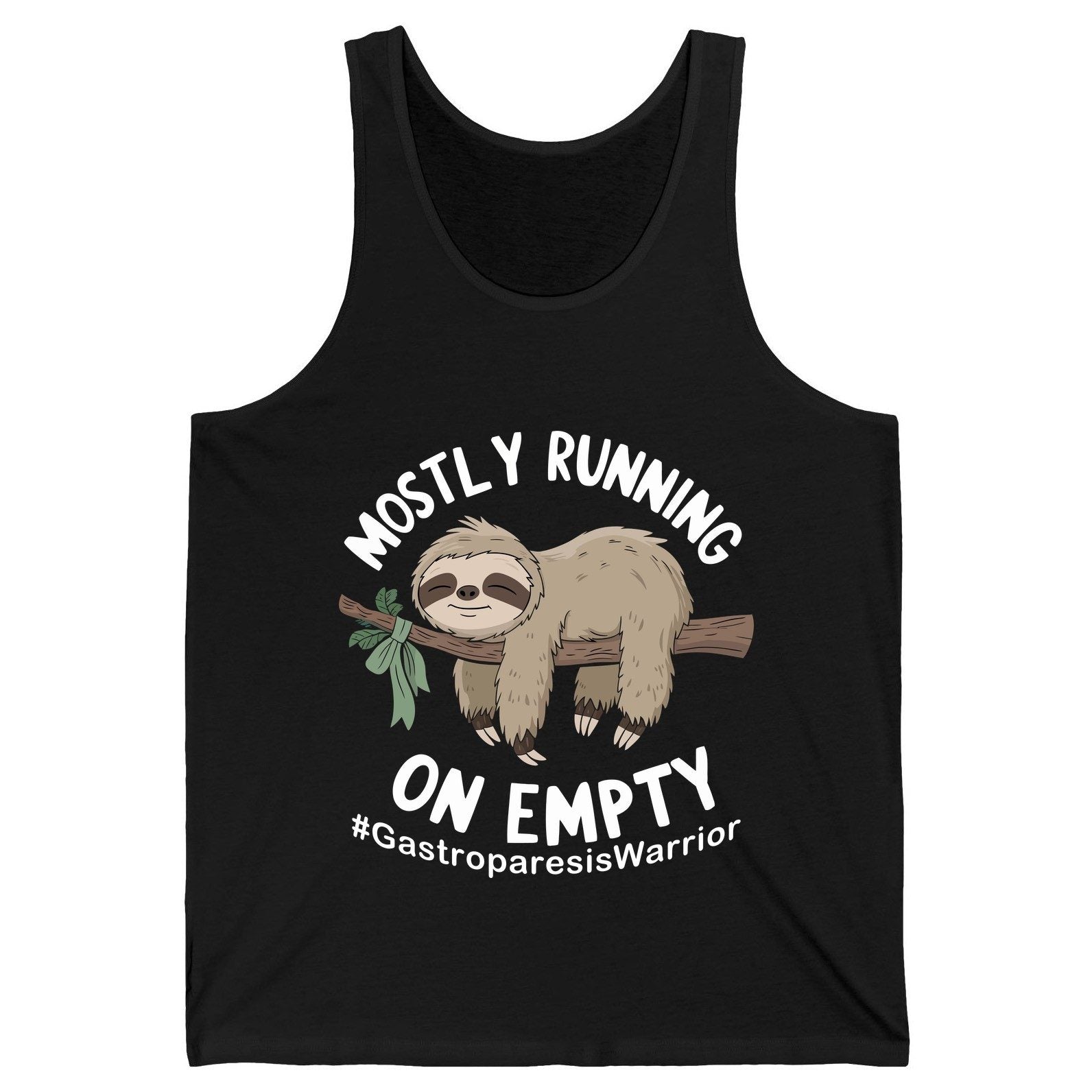 Mostly Running on Empty Gastroparesiswarrior gastroparesis awareness Tank Top Black product mockup