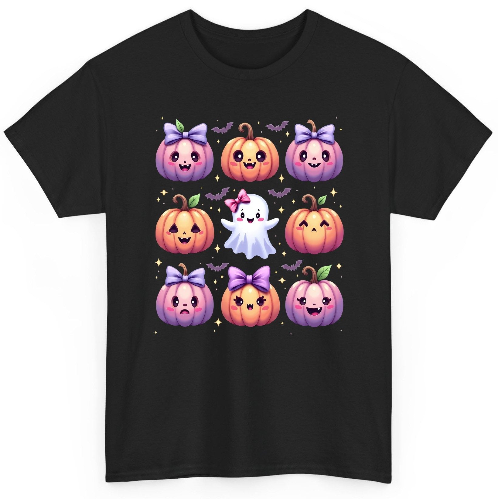 Kawaii Halloween Pumpkins kawaii Halloween T-Shirt Black product mockup