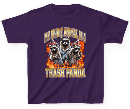 My Spirit Animal Is a Trash Panda raccoon Youth T-Shirt Purple product mockup