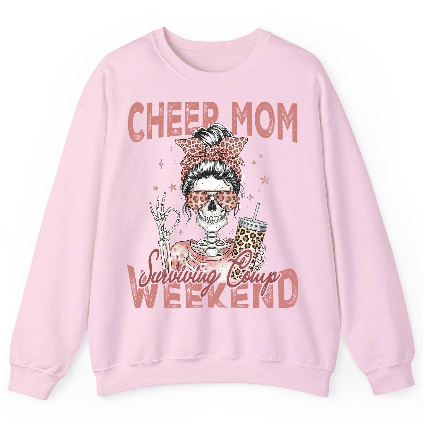 Cheer Mom Surviving Comp Weekend cheer mom Sweatshirt Light Pink product mockup