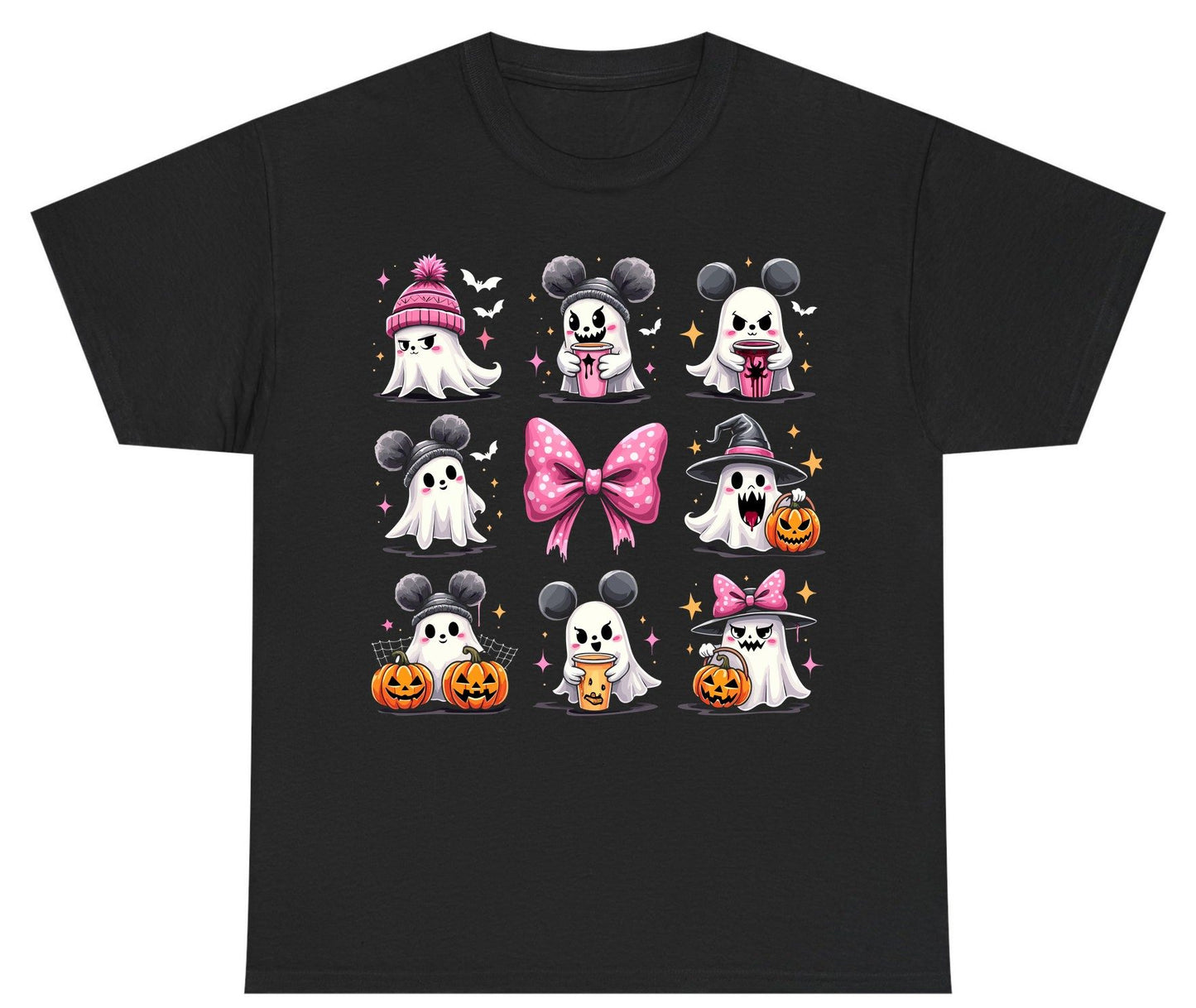 Cute Pink Halloween Ghosts Halloween ghosts Youth T-Shirt Black product mockup