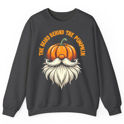 The Beard Behind the Pumpkin Halloween gnome Sweatshirt Dark Heather product mockup