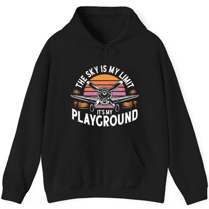 The Sky Is My Limit It's My Playground aviation Hoodie Black product mockup