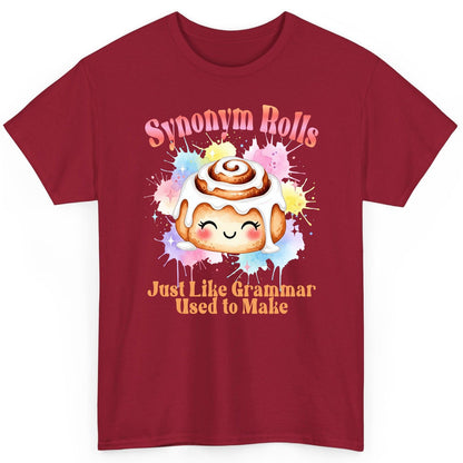 Synonym Rolls Just Like Grammar Used to Make grammar pun T-Shirt Cardinal Red product mockup