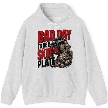 Bad Day to Be a Skid Plate Off-Roading Hoodie - product mockup - Ash