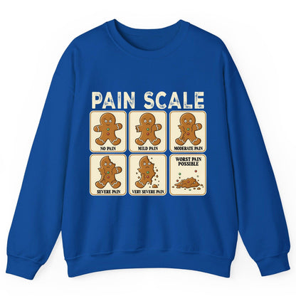 Pain Scale gingerbread man pain scale Sweatshirt Royal product mockup
