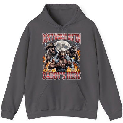 Don't Worry Kitten Daddy's Here werewolves Hoodie Charcoal product mockup