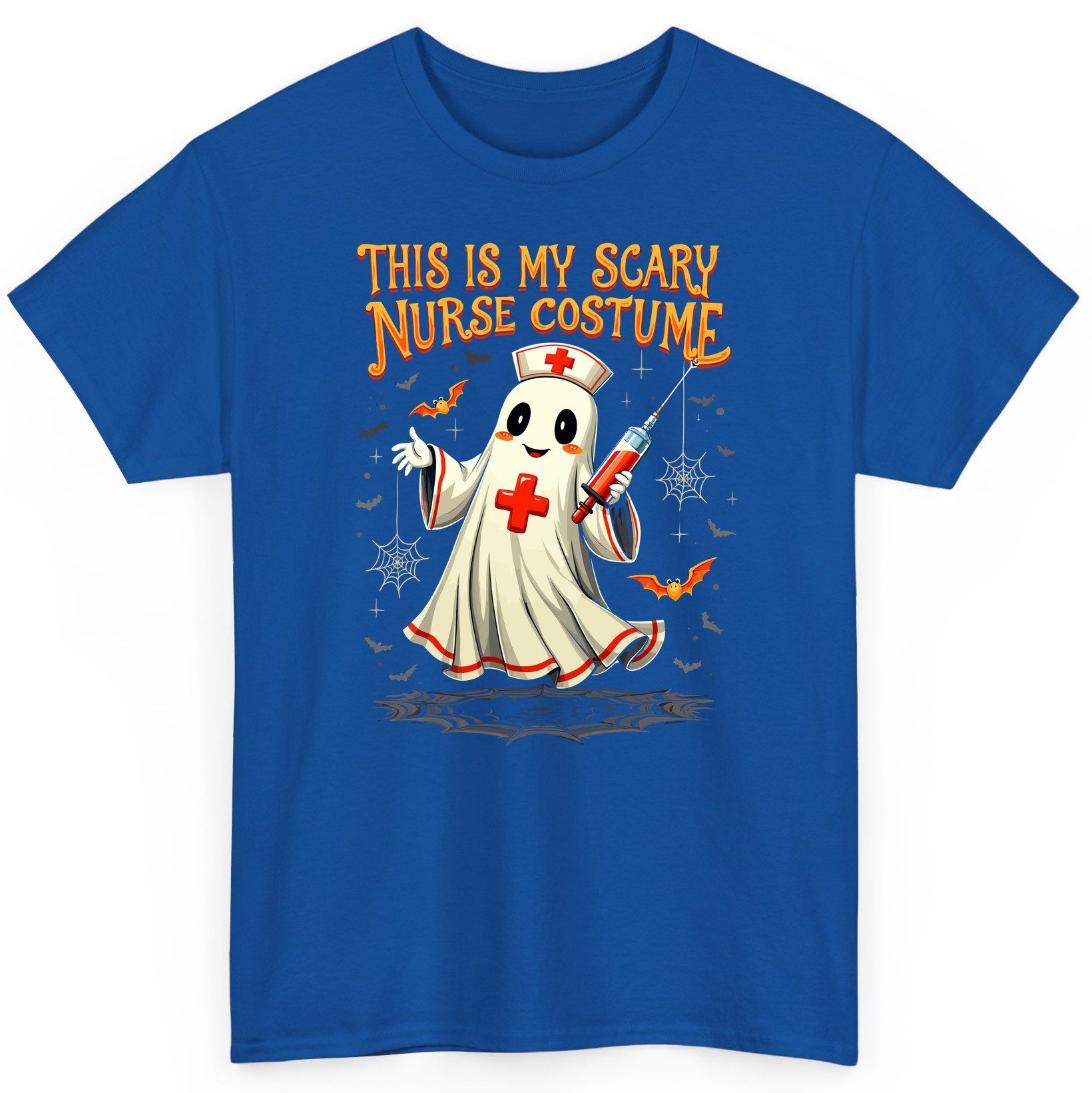 This Is My Scary Nurse Costume Halloween ghost nurse T-Shirt Royal product mockup