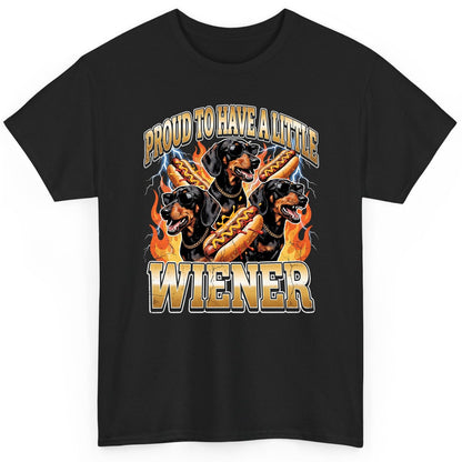 Proud to Have a Little Wiener dachshund T-Shirt Black product mockup