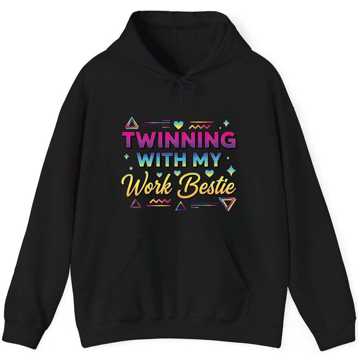 Twinning with My Work Bestie work bestie Hoodie Black product mockup