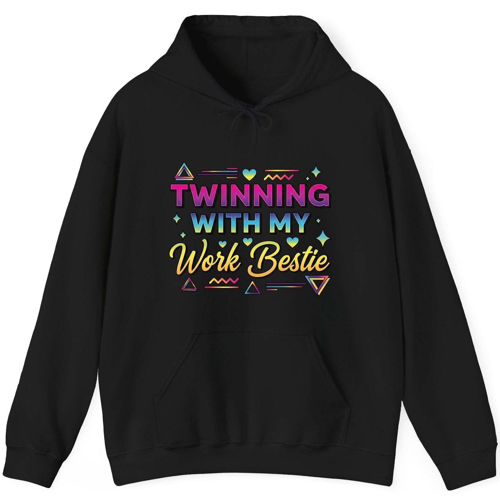 Twinning with My Work Bestie work bestie Hoodie Black product mockup