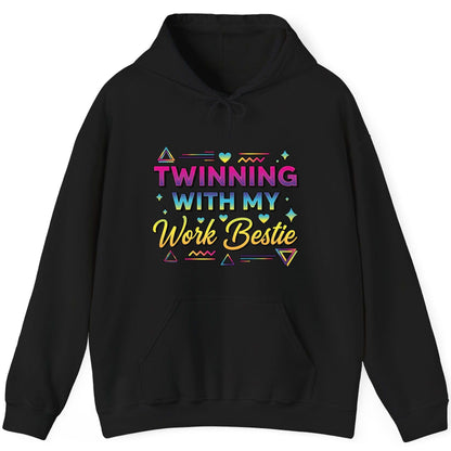 Twinning with My Work Bestie work bestie Hoodie Black product mockup