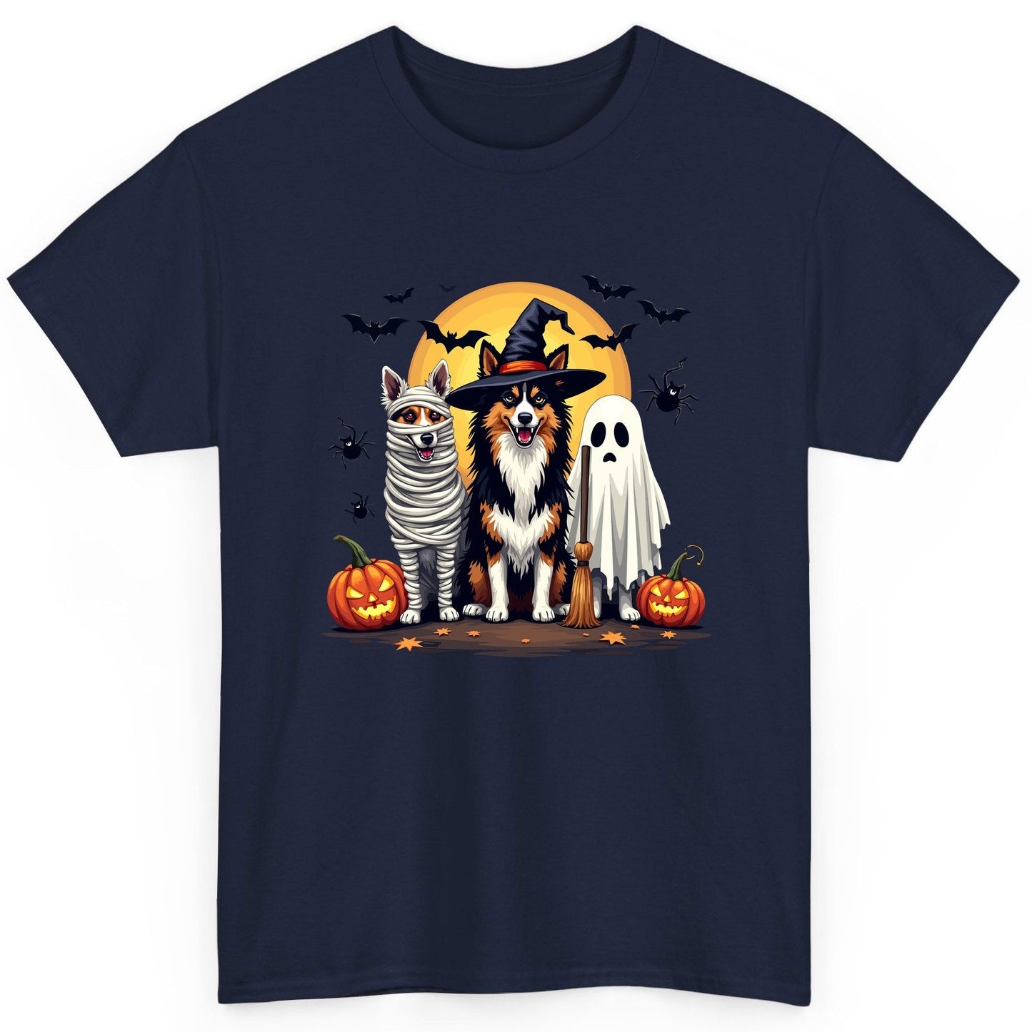 Halloween Dogs in Costumes Halloween dogs T-Shirt Navy product mockup