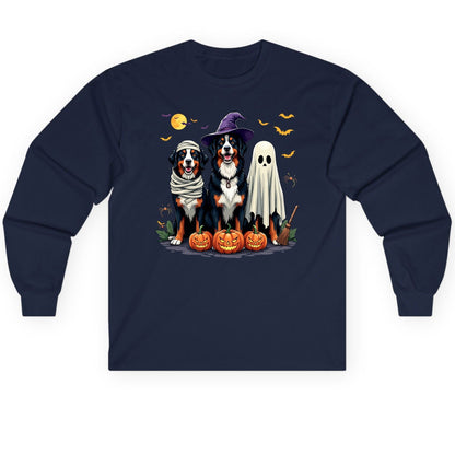 Halloween Bernese Mountain Dogs bernese mountain dog Long Sleeve Tee Navy product mockup