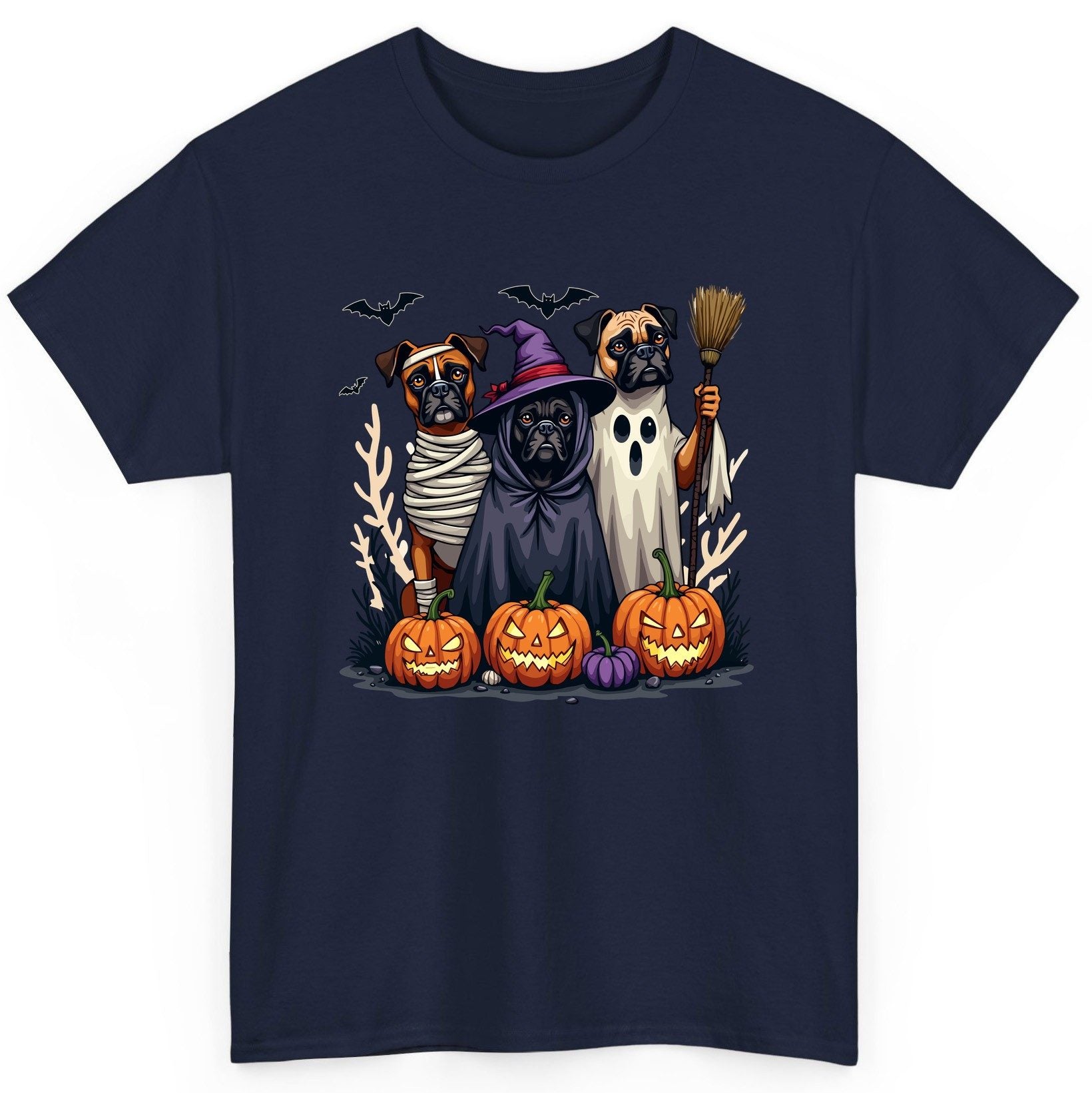 Halloween Dogs in Costume Halloween dogs T-Shirt Navy product mockup