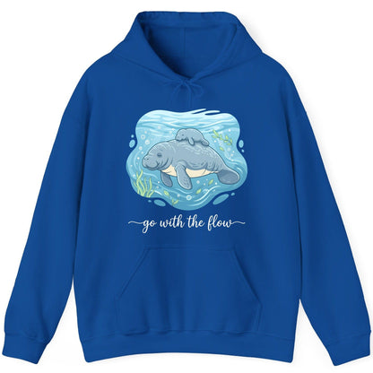 Go with the Flow Manatee Hoodie - product mockup - Royal
