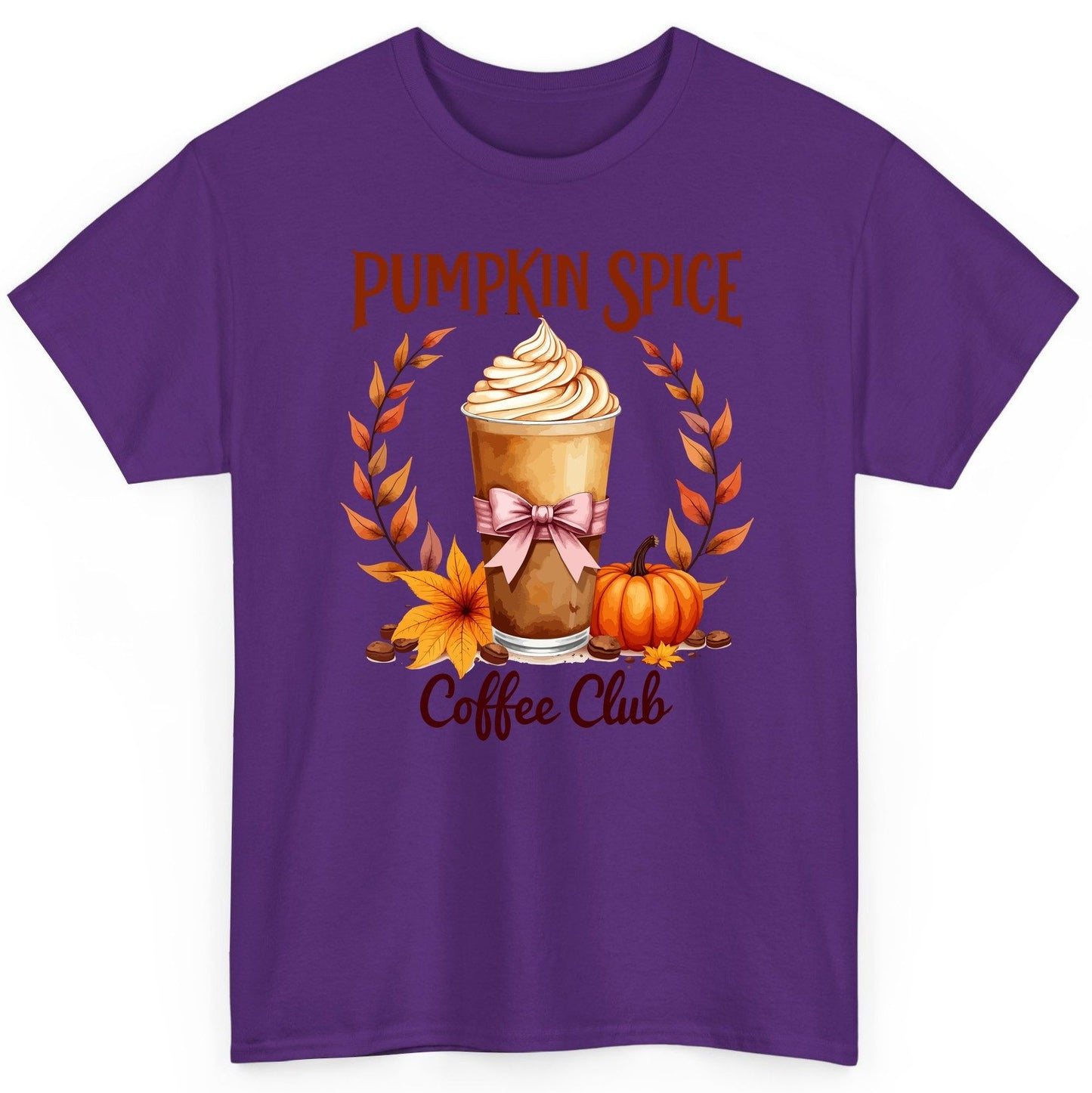 Pumpkin Spice Coffee Club pumpkin spice latte T-Shirt Purple product mockup