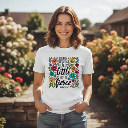 Though She Be but Little, She Is Fierce - Shakespeare shakespeare quote T-Shirt White lifestyle mockup
