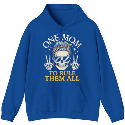 ONE MOM TO RULE THEM ALL Funny Sassy Skull Hoodie - product mockup - Royal