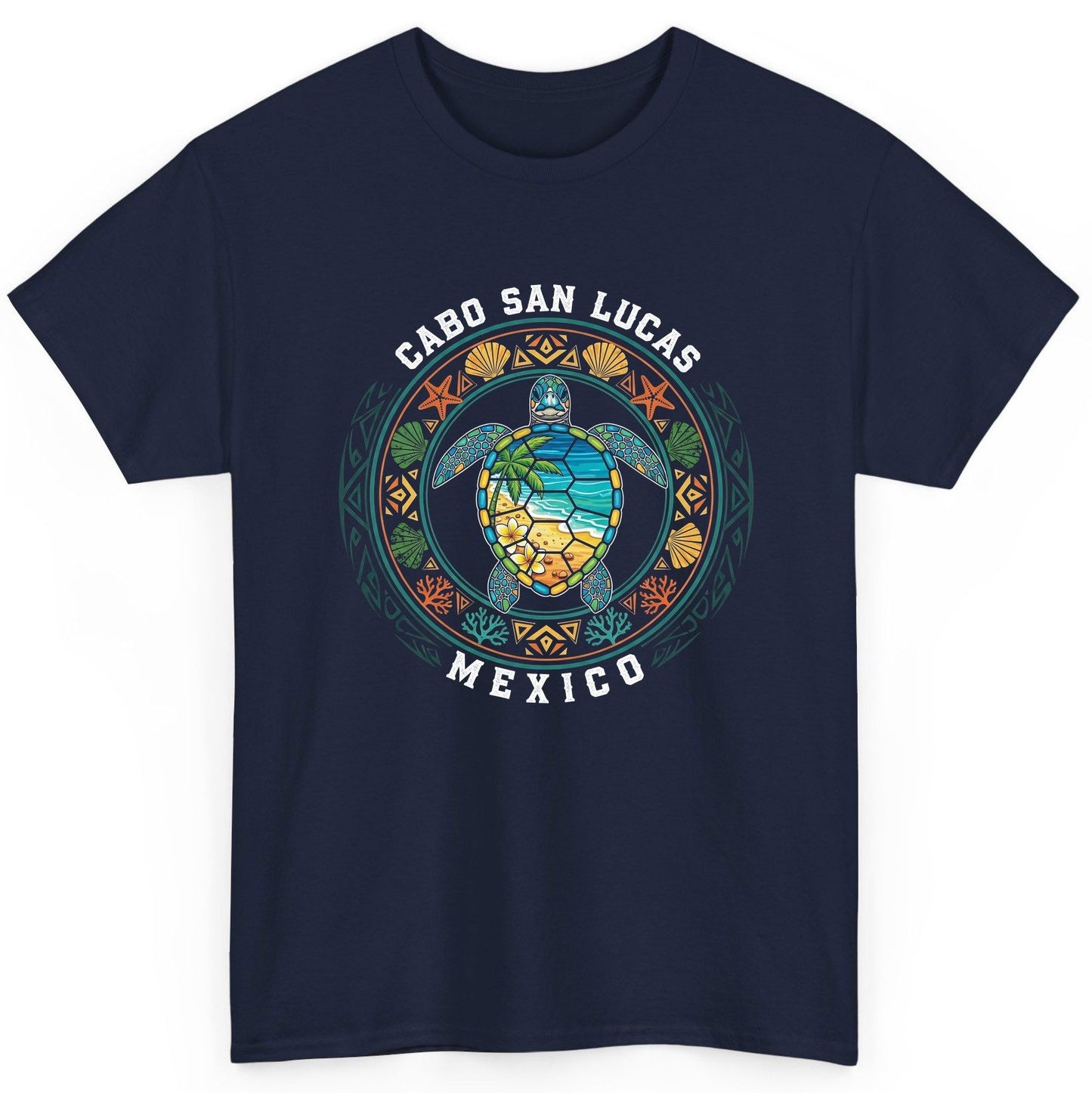 Cabo San Lucas Mexico sea turtle T-Shirt Navy product mockup