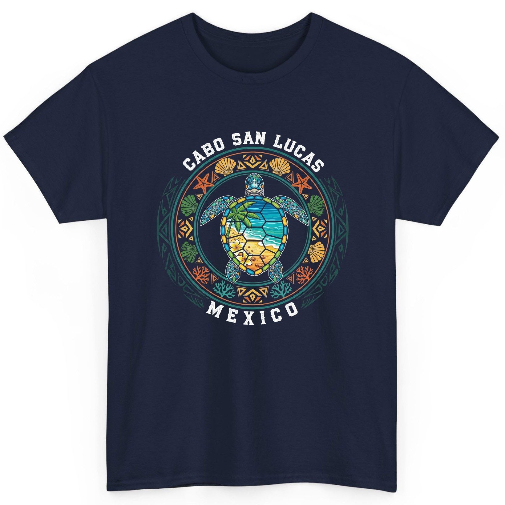 Cabo San Lucas Mexico sea turtle T-Shirt Navy product mockup