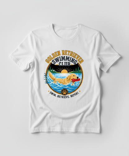 Golden Retriever Swimming Club T-Shirt - White