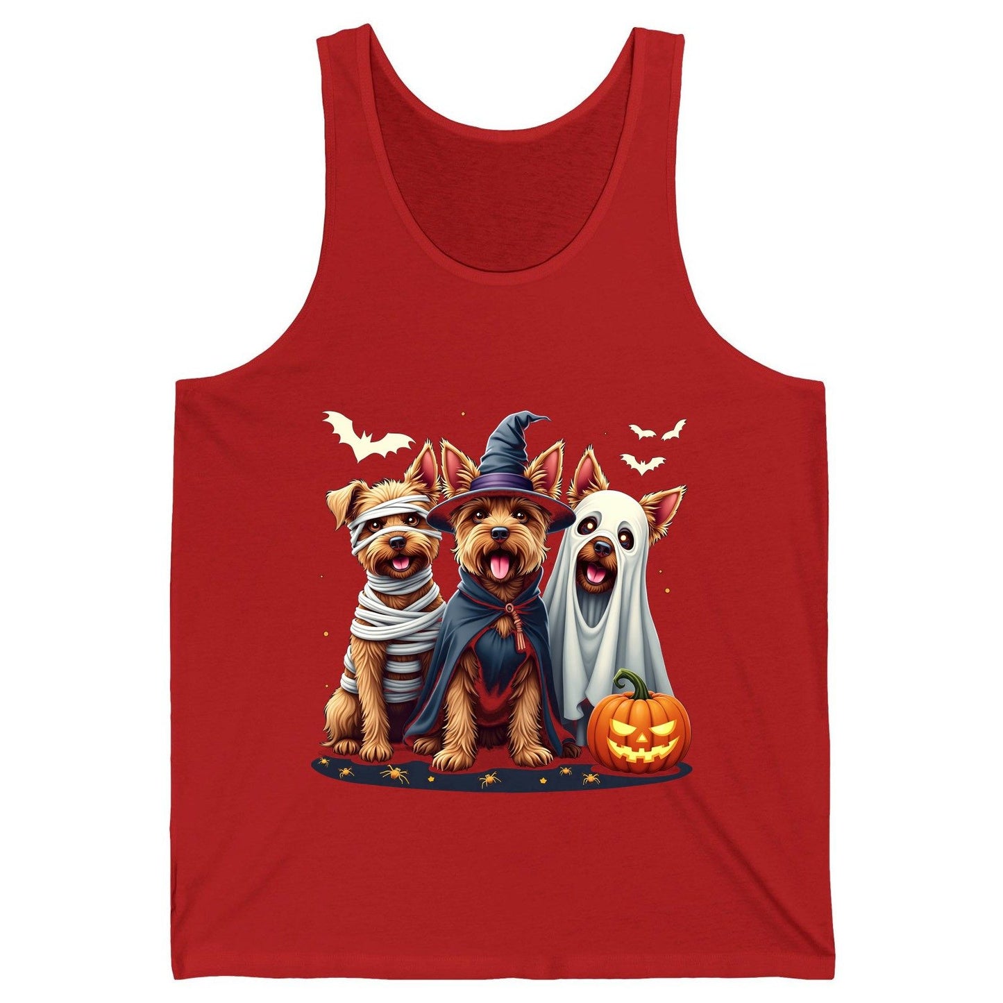 Cute Dogs Halloween Costumes dogs in Halloween costumes Tank Top Red product mockup
