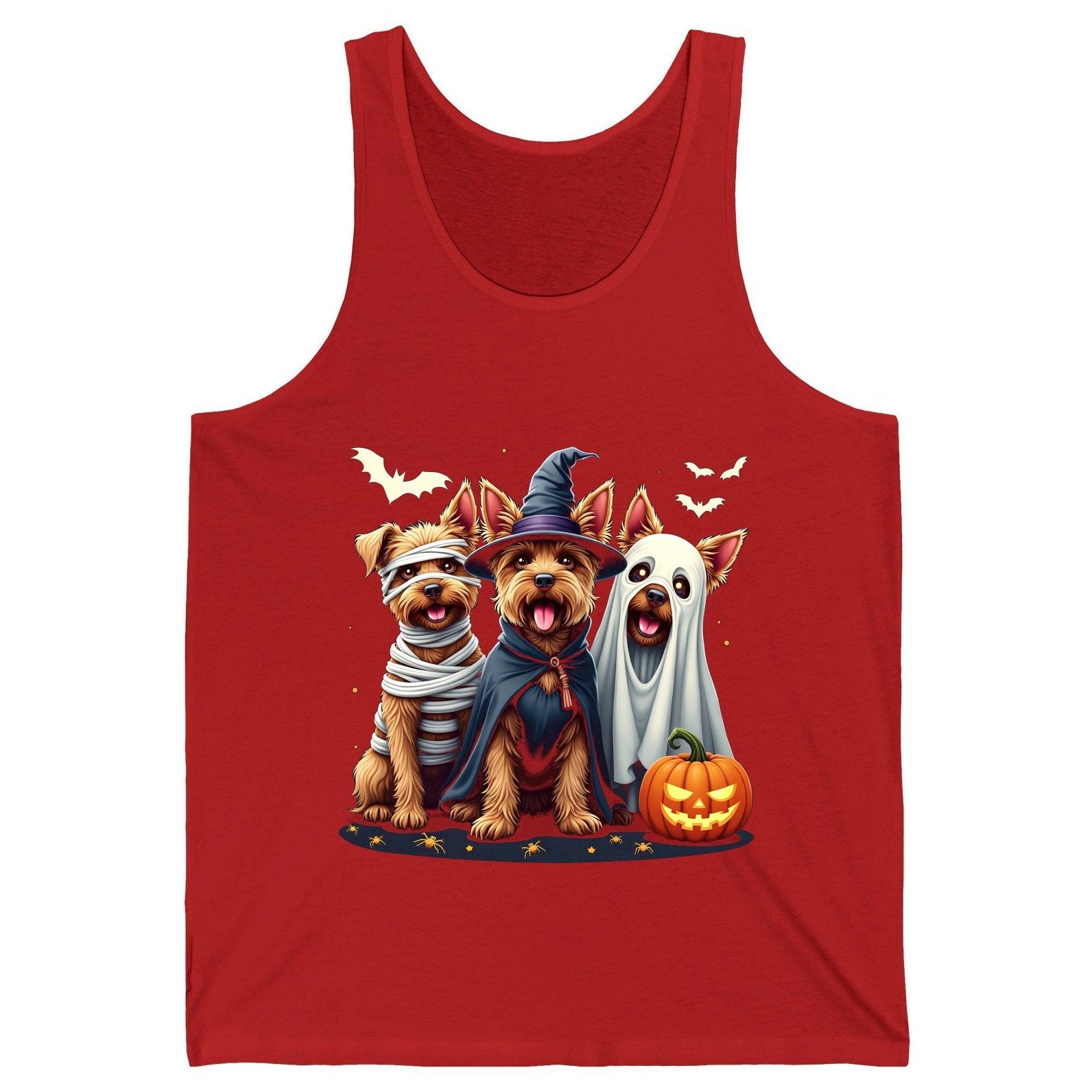 Cute Dogs Halloween Costumes dogs in Halloween costumes Tank Top Red product mockup